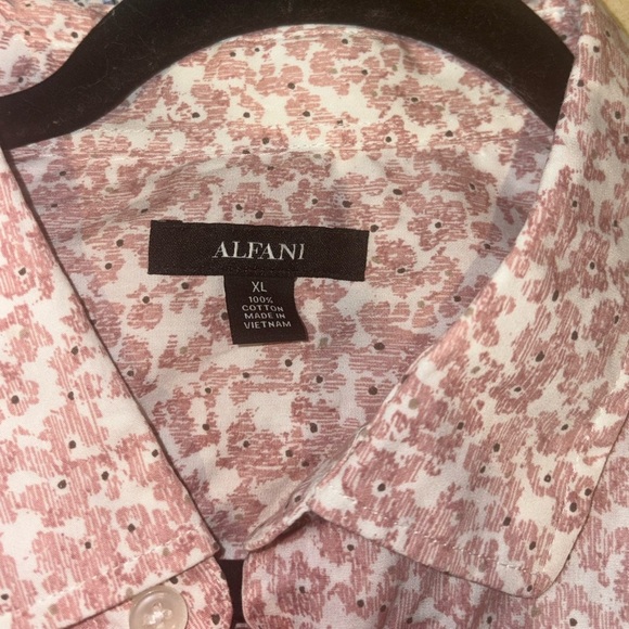 Alfani Men's Light Pink Patterned Button Down Shirt - Picture 4 of 6